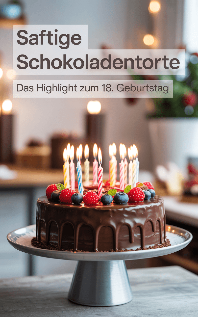 Schokoladentorte zum 18. Geburtstag - Dessert Rezept