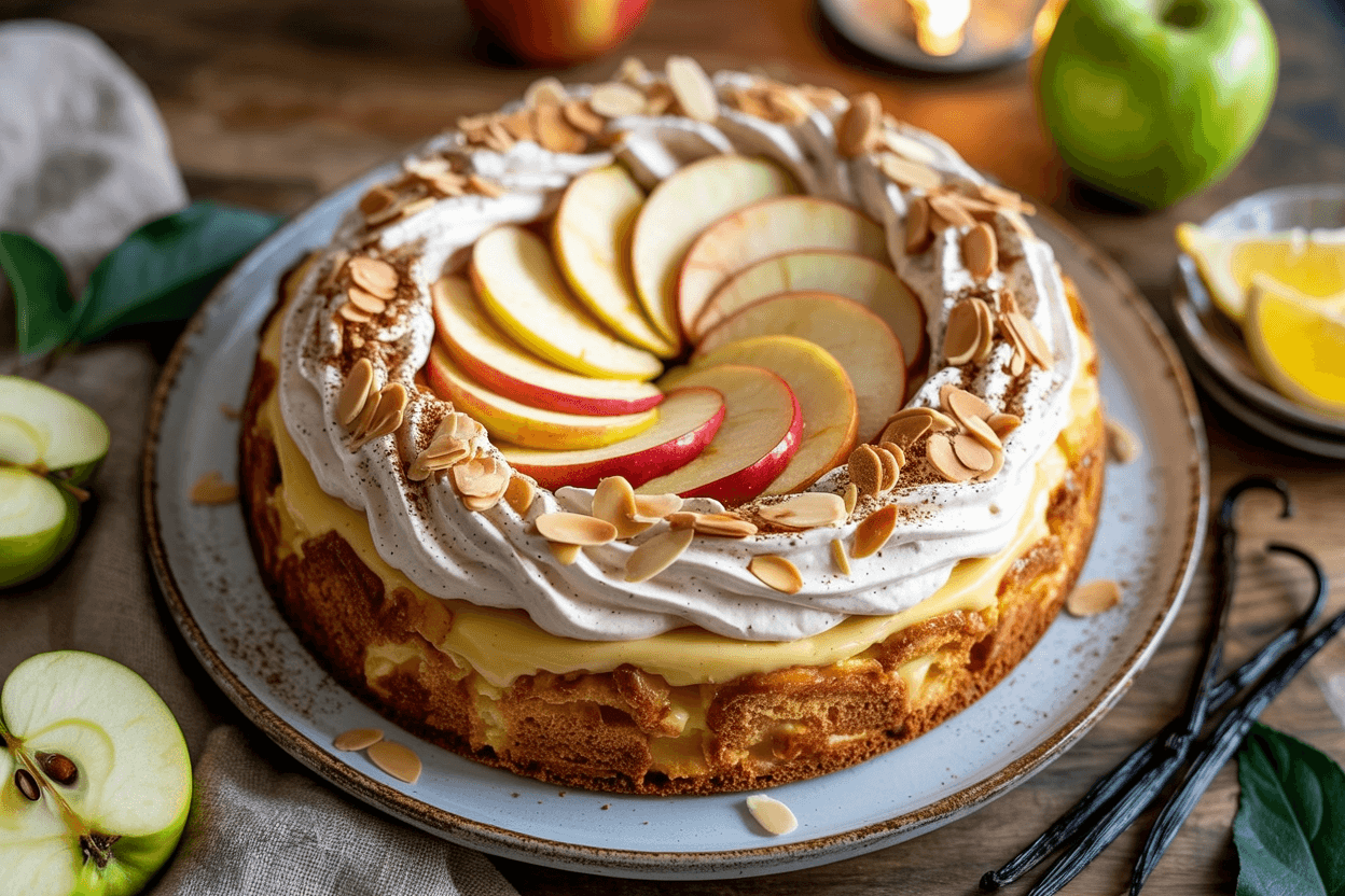 Schwedische Apfeltorte mit Vanillepudding