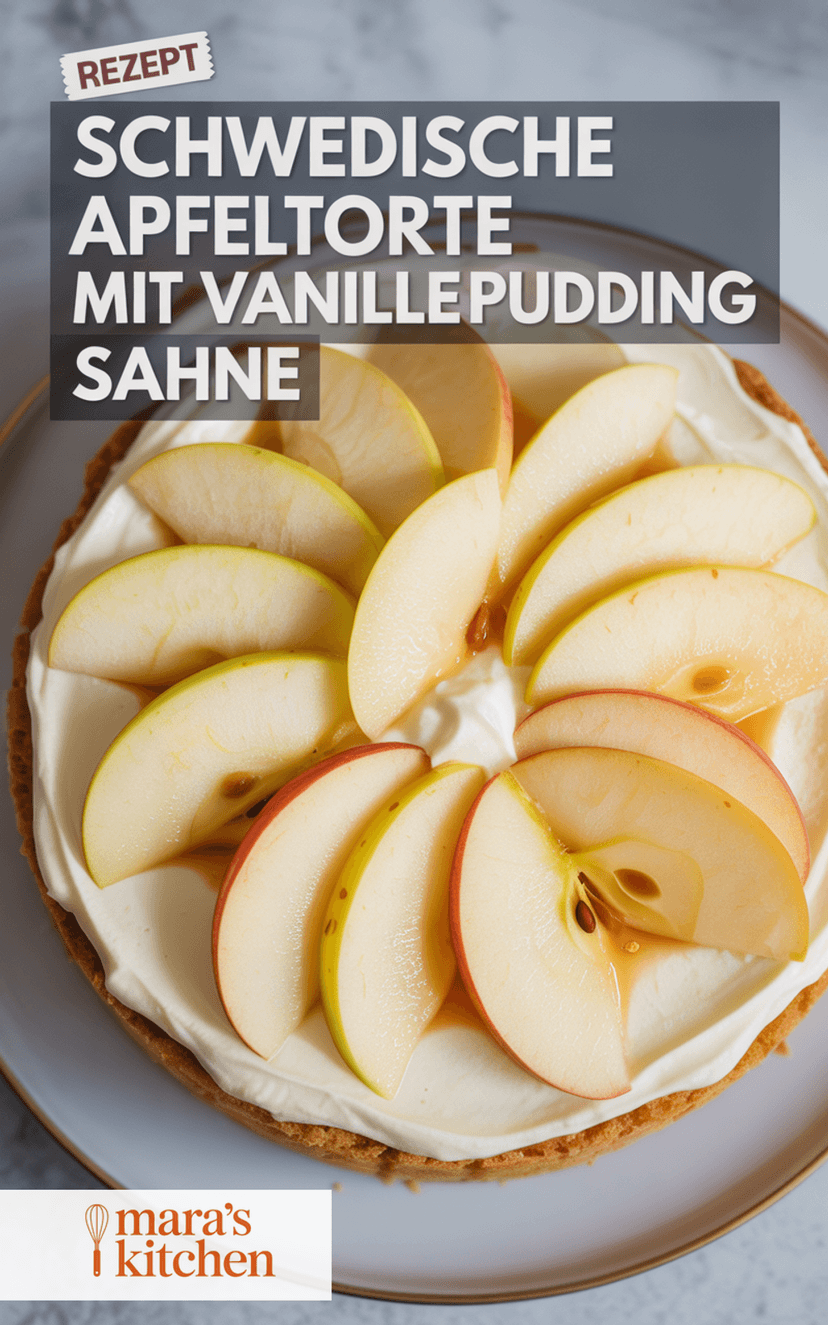 Schwedische Apfeltorte mit Vanillepudding - Kuchen Rezept
