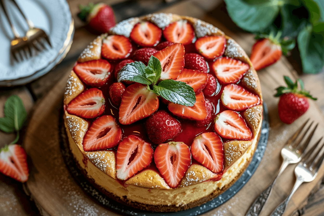 Sommerlicher Erdbeer-Pudding-Kuchen: Fruchtig, cremig, unwiderstehlich