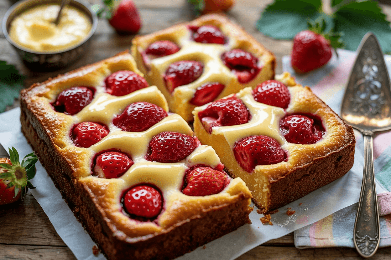 Sommerlicher Erdbeerkuchen vom Blech: saftig, cremig & unwiderstehlich frisch