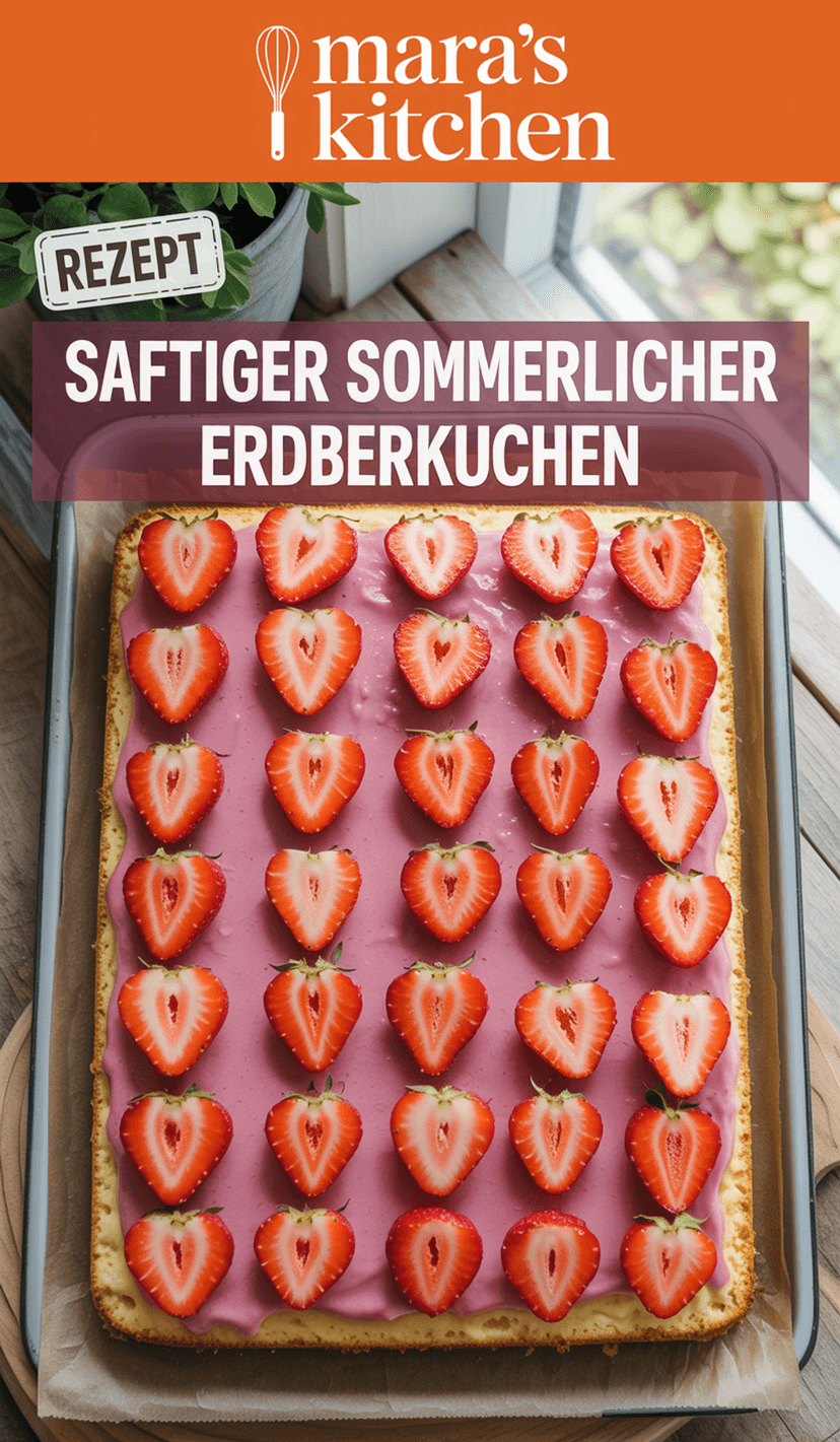 Sommerlicher Erdbeerkuchen vom Blech: saftig, cremig & unwiderstehlich frisch - Kuchen Rezept