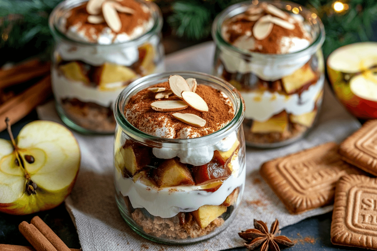 Spekulatius-Bratapfel-Dessert im Glas