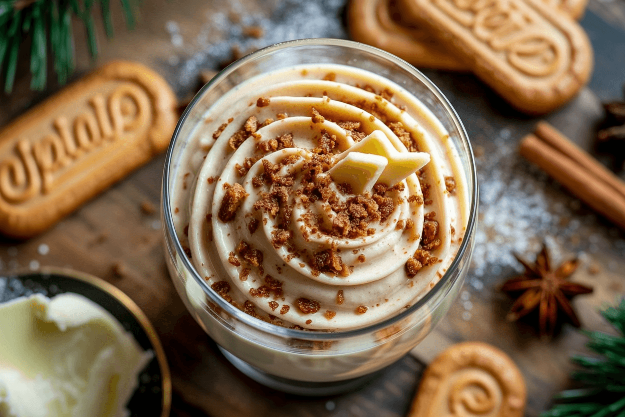 Spekulatius-Mousse mit weißer Schokolade