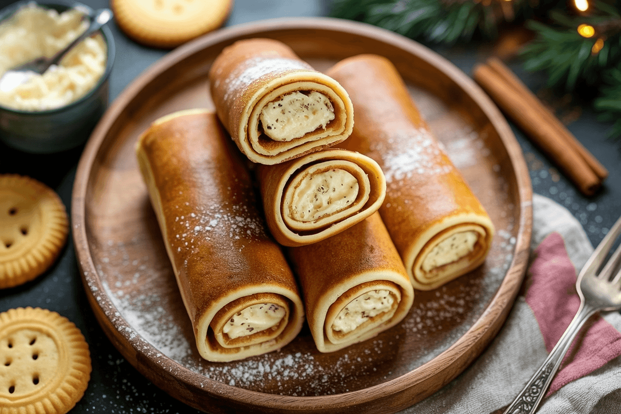 Spekulatius-Pfannkuchen-Röllchen