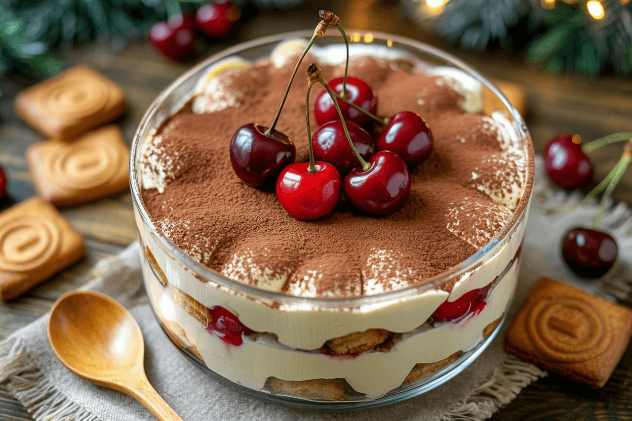 Spekulatius-Tiramisu mit Kirschen