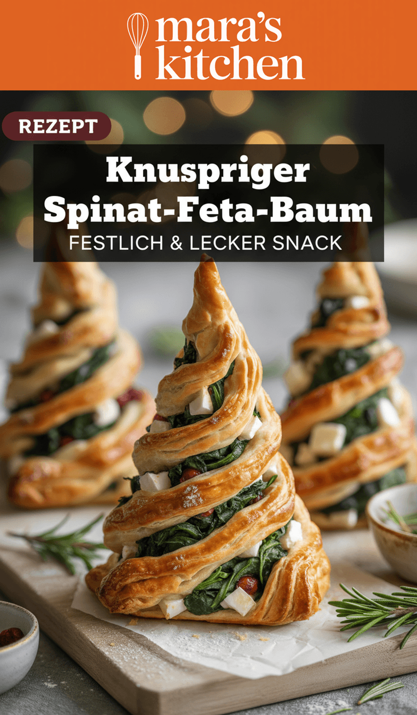 Spinat-Feta-Weihnachtsbaum aus Blätterteig - Snack Rezept