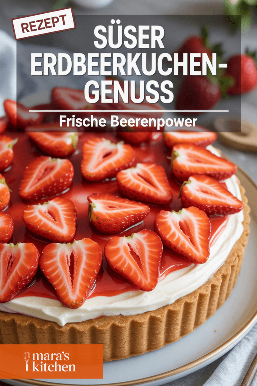 Süßer Erdbeerkuchen-Genuss: Knuspriger Mürbeteig und frische Beeren - Kuchen Rezept