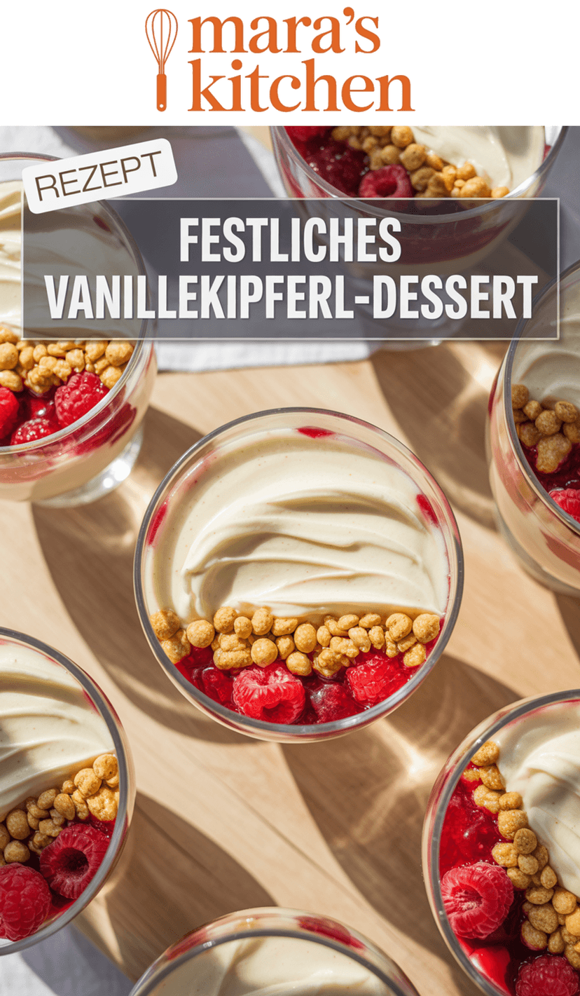 Vanillekipferl-Himbeer-Dessert - Dessert Rezept