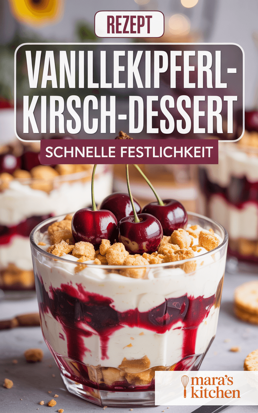 Vanillekipferl-Kirsch-Dessert - Dessert Rezept