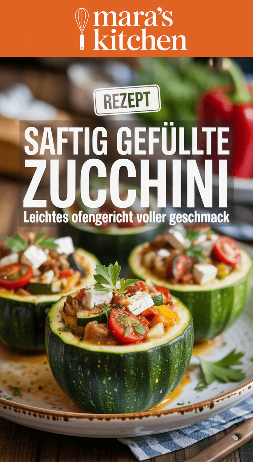 Vegetarisch gefüllte Zucchini aus dem Ofen - Hauptgericht Rezept
