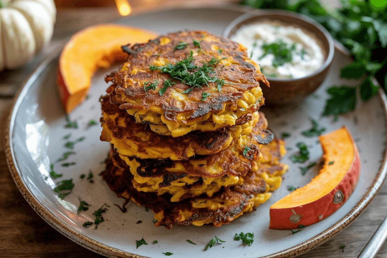 Vegetarische Kürbis-Kartoffel-Puffer