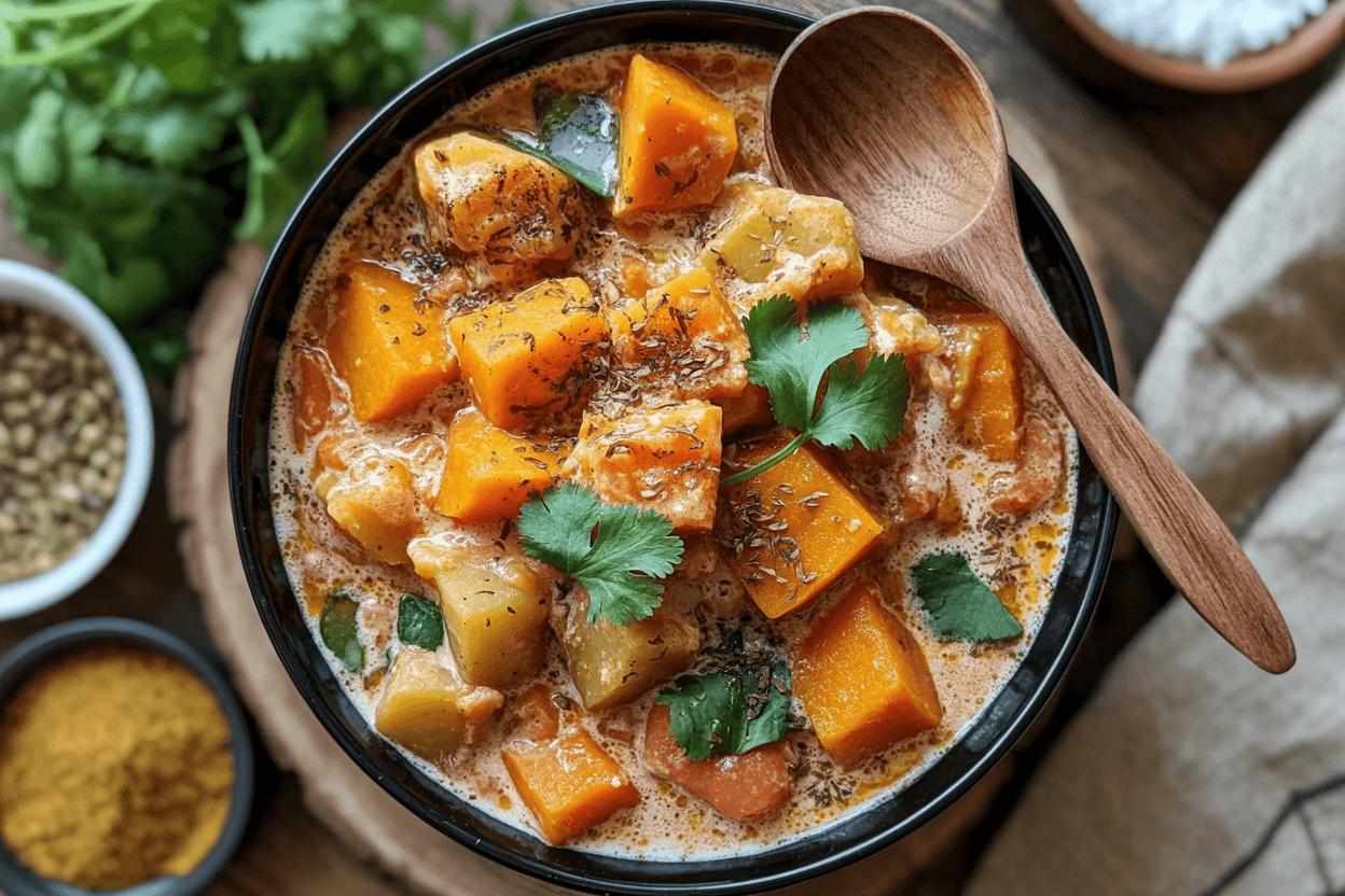 Vegetarisches Kürbis-Kartoffel-Curry