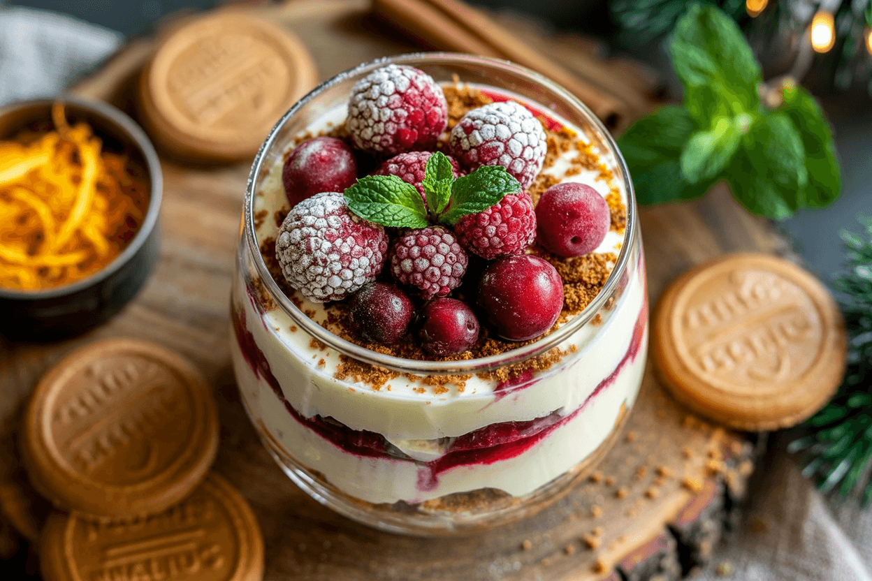 Weihnachtsdessert im Glas