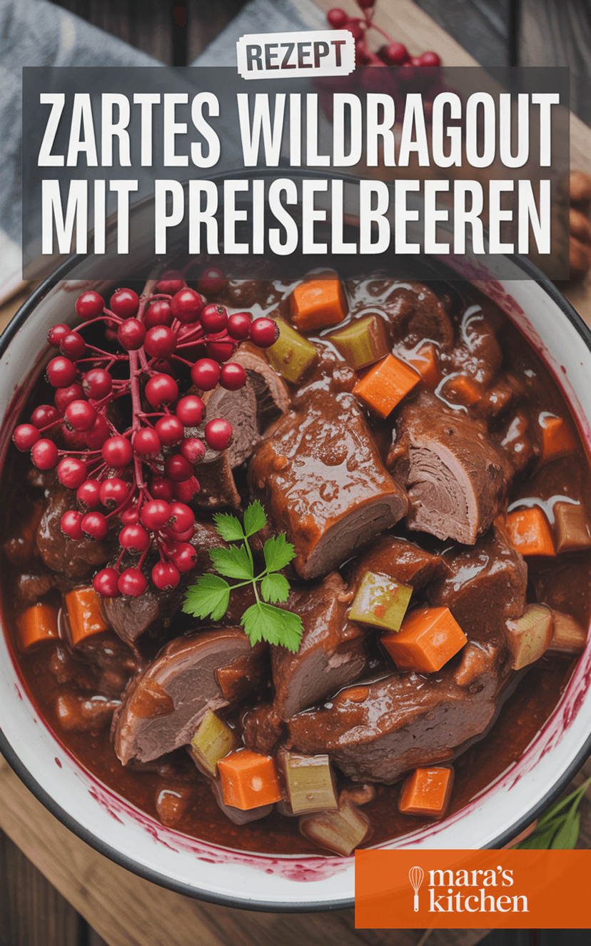 Wildragout – Zartes Ragout vom Wild mit Rotwein und Wurzelgemüse - Hauptgericht Rezept