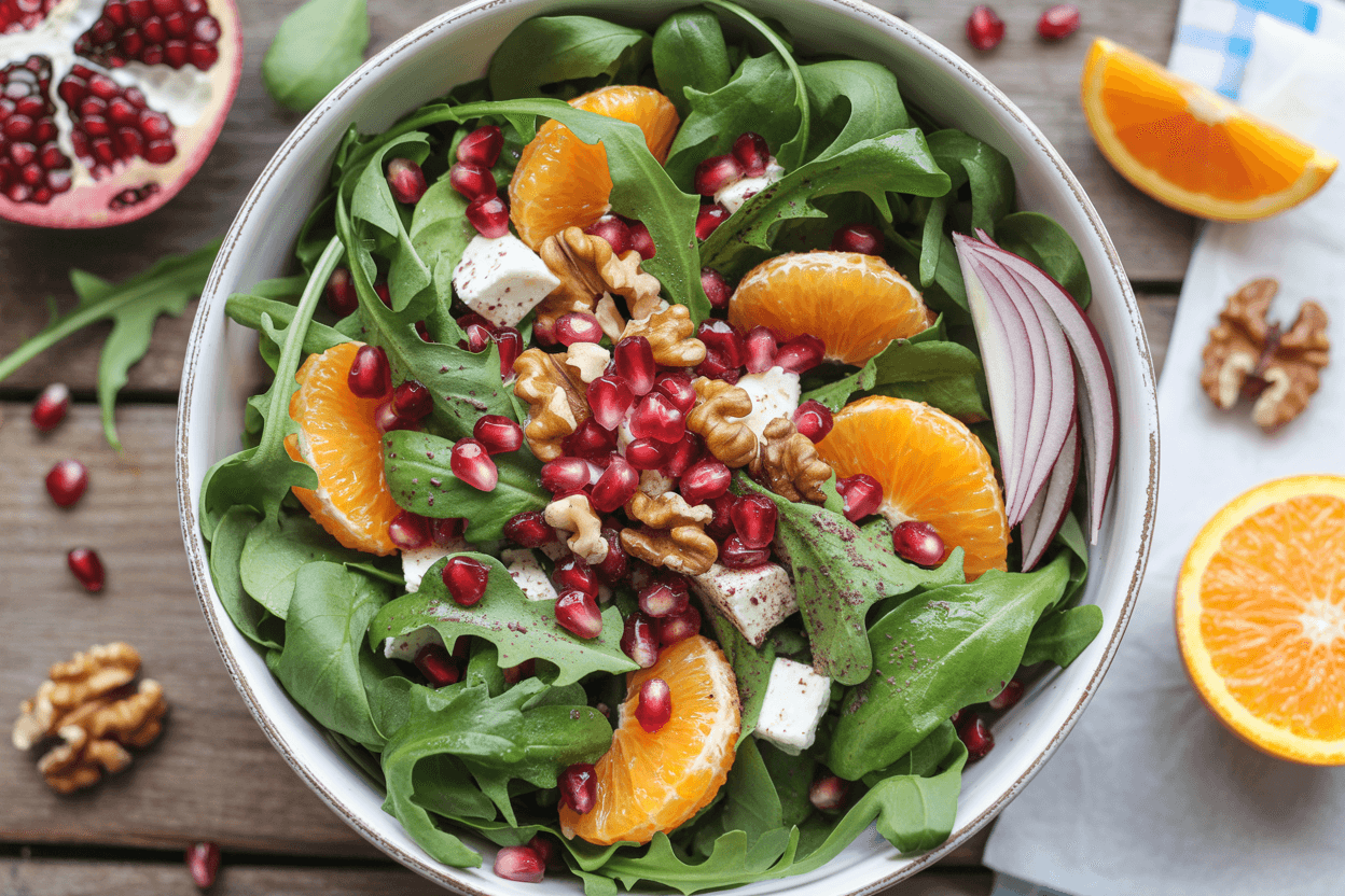 Wintersalat mit Granatapfel und Orangen