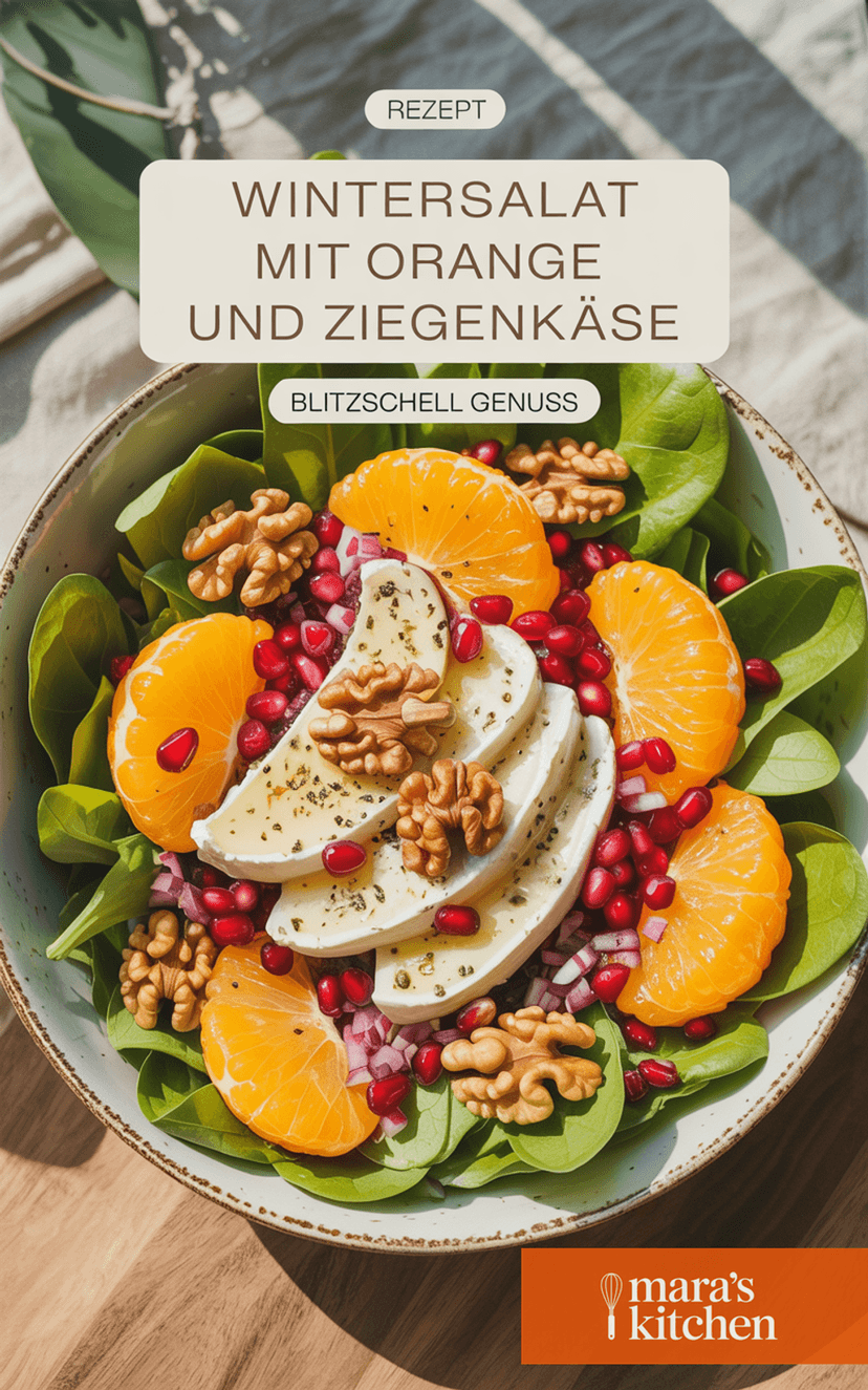 Wintersalat mit Orange, Granatapfel und Ziegenkäse - Salat Rezept