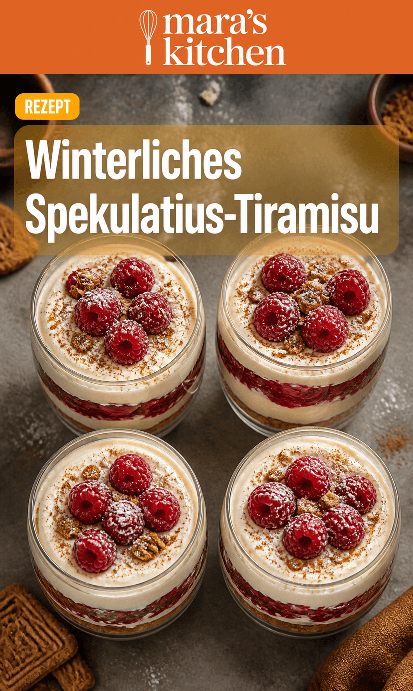 Wintertraum im Glas: Cremiges Spekulatius-Tiramisu mit Himbeeren - Dessert Rezept
