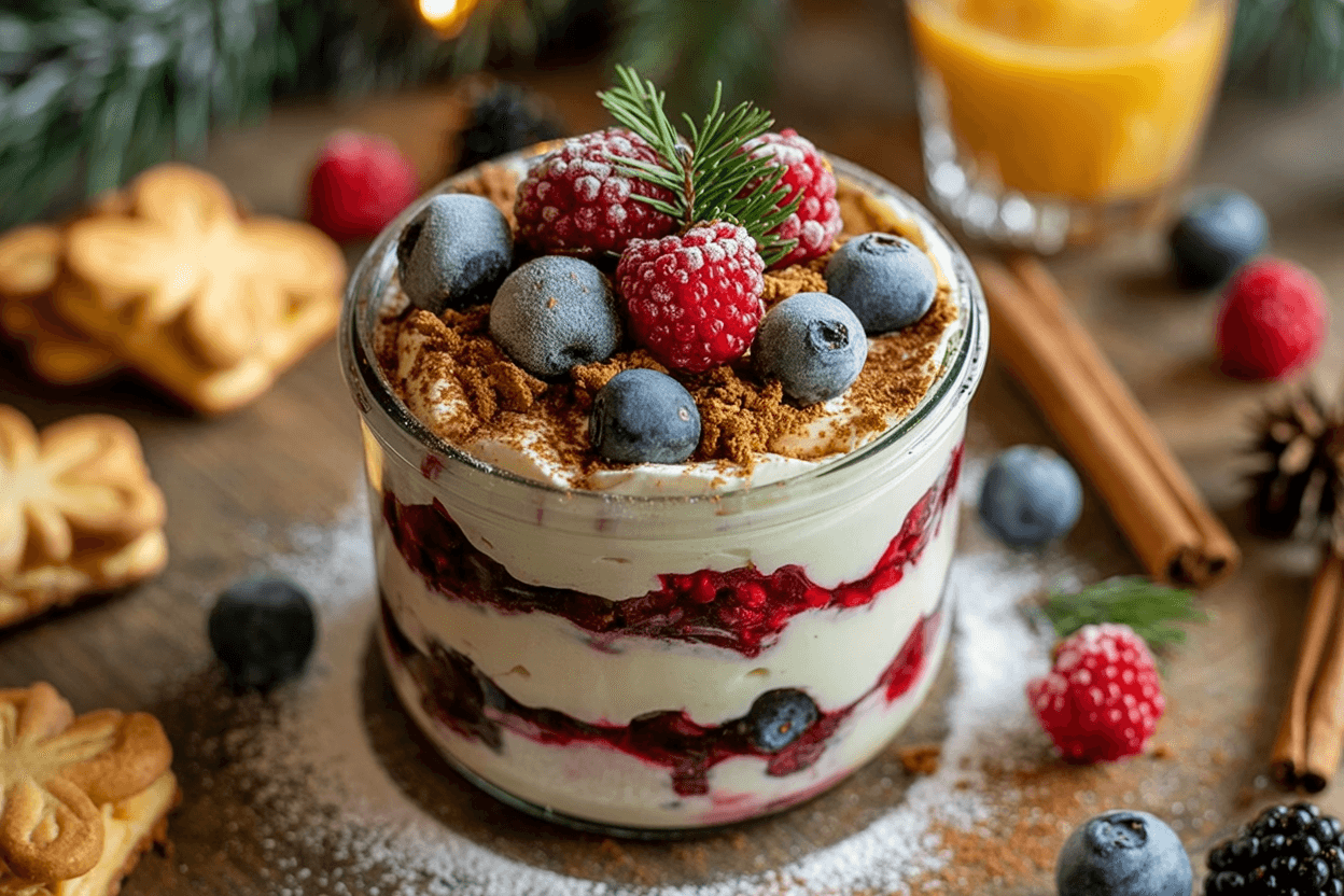 Wintertraum-Schichtdessert mit Beeren