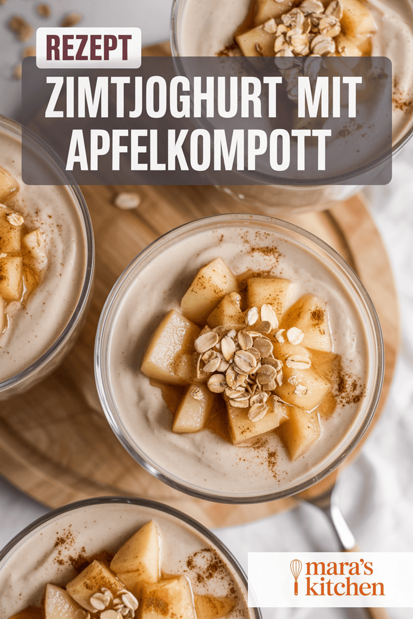 Zimt-Joghurt-Dessert mit Apfelkompott - Dessert Rezept