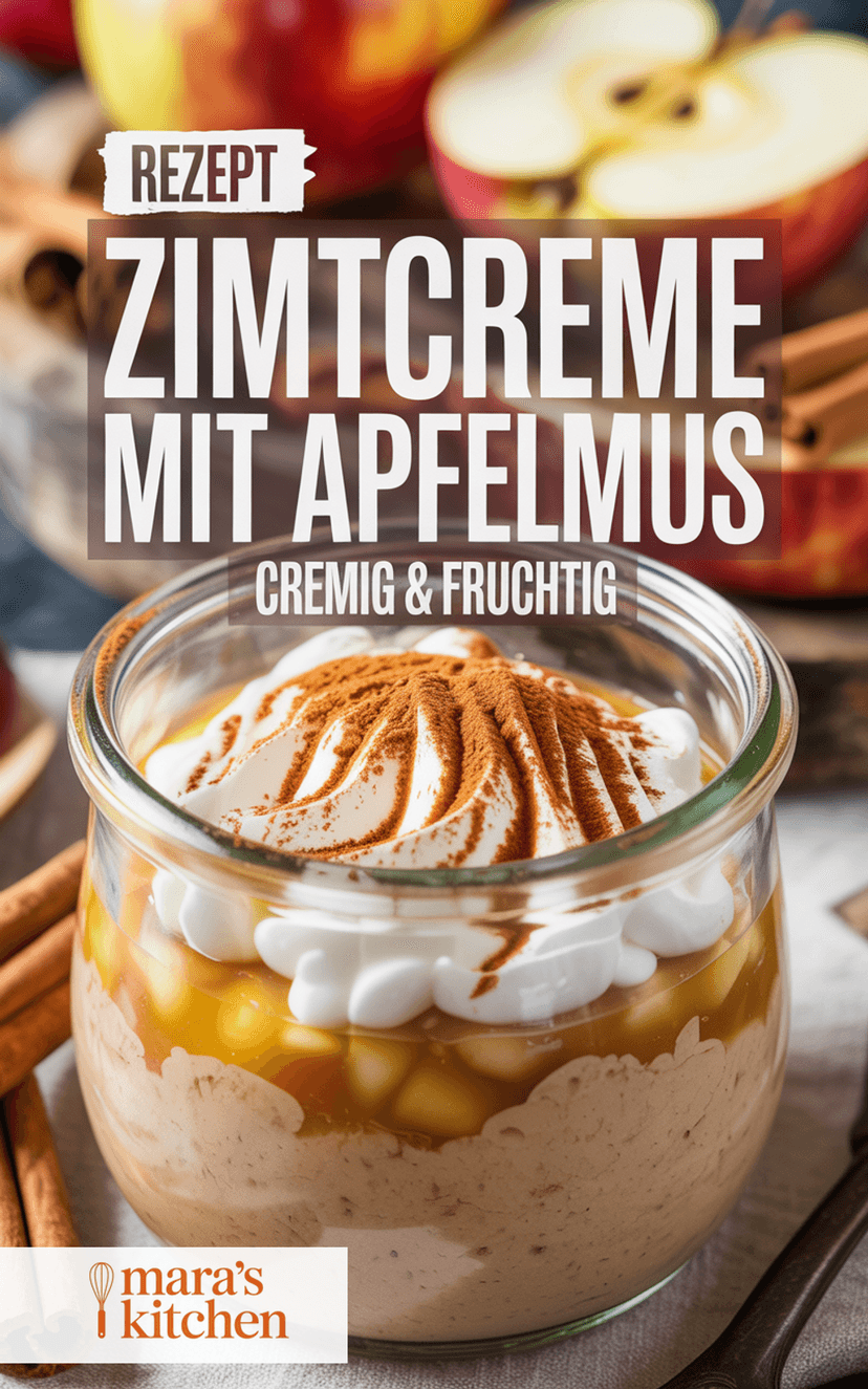 Zimtcreme mit Apfelmus - Dessert Rezept