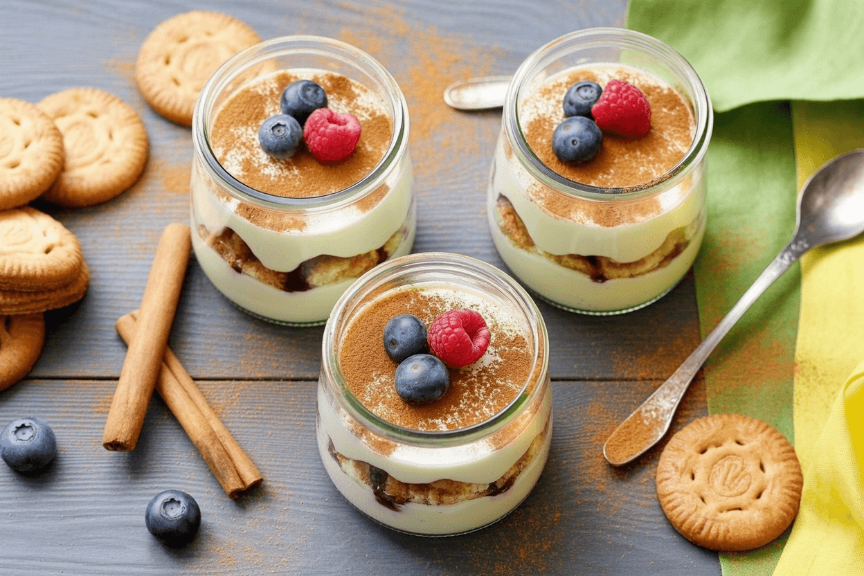 Zimtschnecken-Dessert im Glas