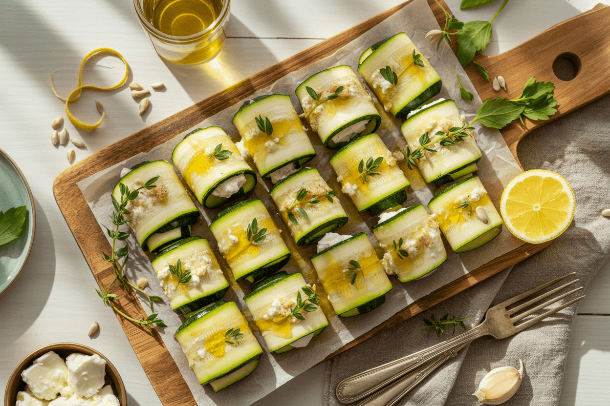 Zucchini Feta Röllchen