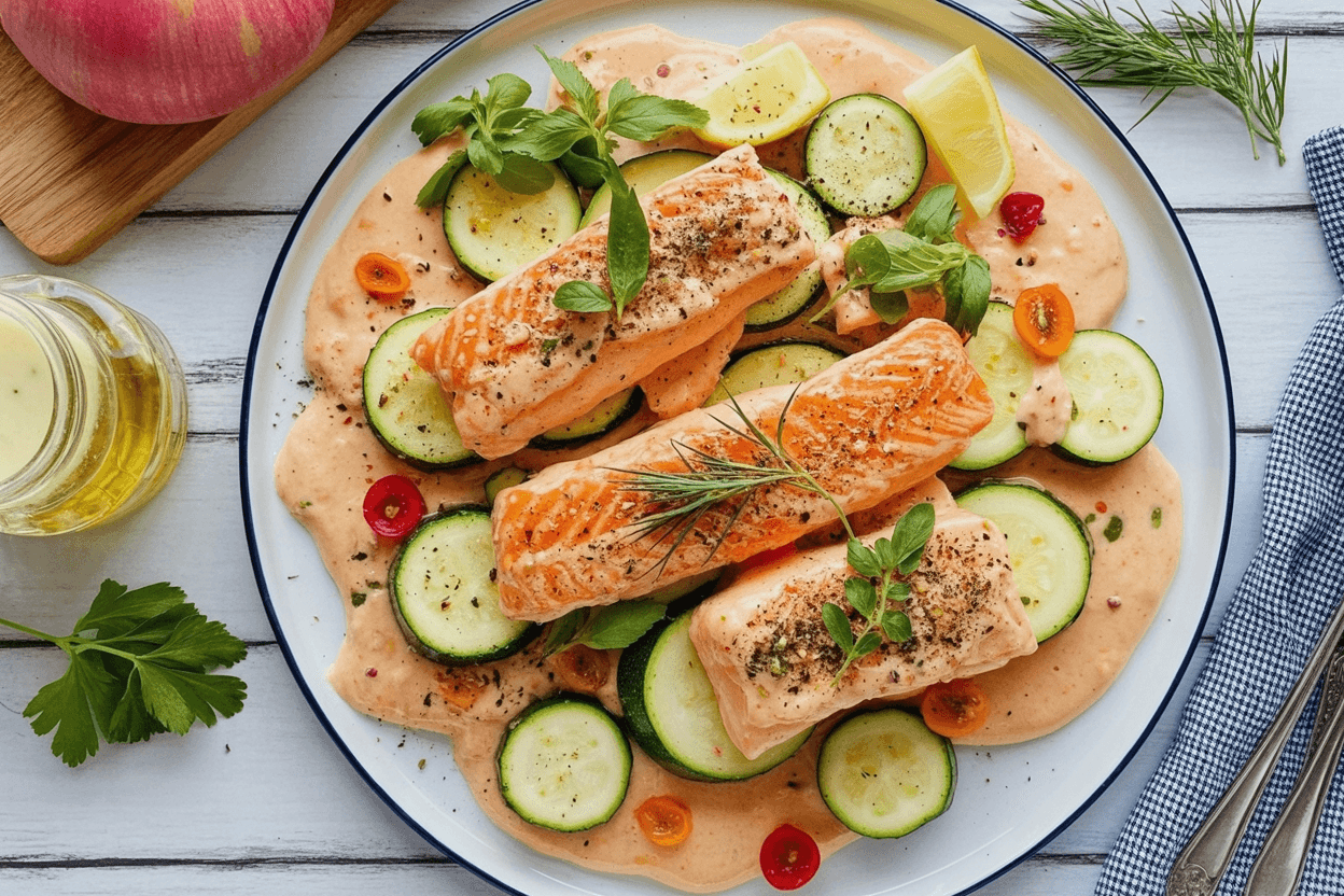 Zucchini-Lachs-Auflauf