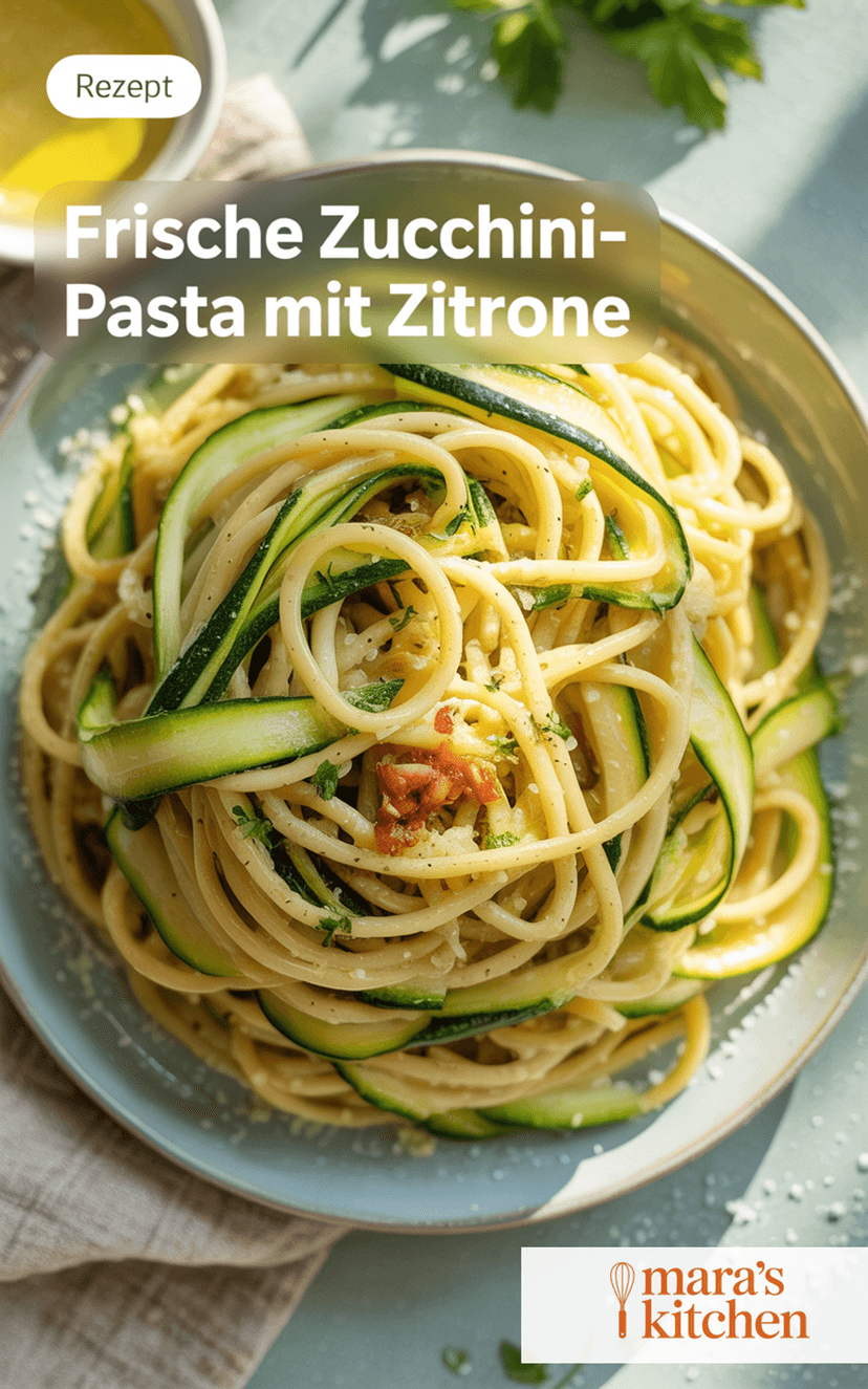 Zucchini-Pasta mit Knoblauch und Zitronenöl - Hauptgericht Rezept