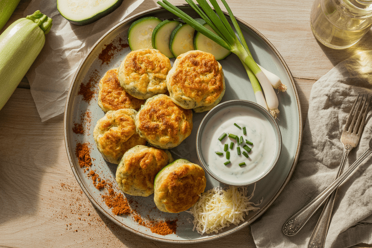 Zucchini Puffer aus dem Backofen